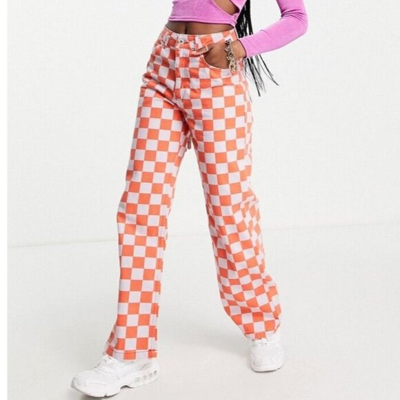 The Ragged Priest Denim - The Ragged Priest Size 36 Dad Jeans in Checkerboard